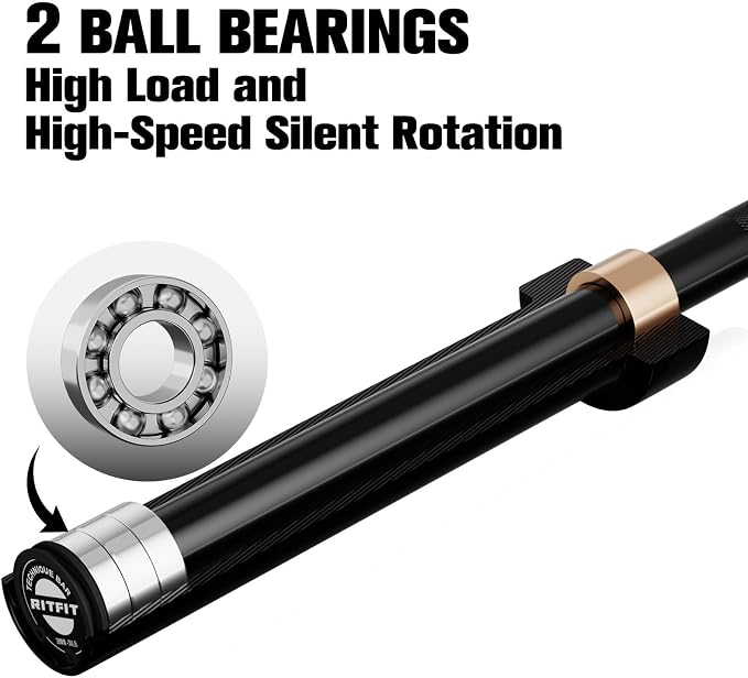 RitFit Barbell Weight Set - 4/6FT Olympic Barbell with Weight Plates (55-115LB Total) - Weightlifting Equipment for Squats, Curls, Deadlifts, Presses, Hip Thrusts