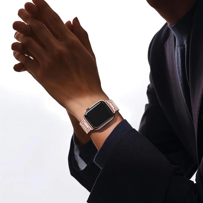 EPULY Metal Band Compatible with Apple Watch Bands for Men Women 42mm 41mm 40mm 38mm, Business Stainless Steel Strap for iWatch Bands Series 11 10 9 8 7 6 5 4 3 2 1, SE3 2 1, Ultra3 2 1 | Stainless Steel Strap Suitable for Business Setting, Casual & Ev...
