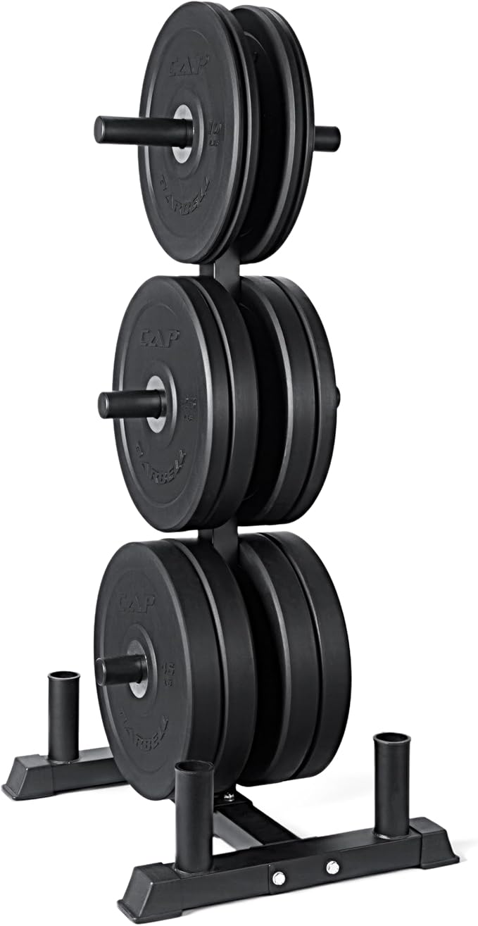CAP 2-inch Olympic Bumper Plate Weight Set | 100-370 lbs | Multiple Colors | Storage Rack Optional