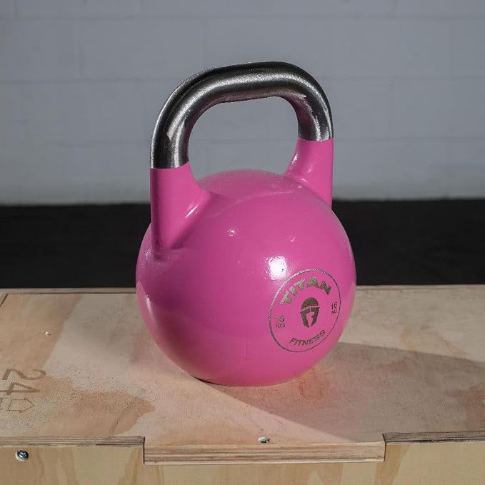 Titan Fitness Competition Kettlebell, Single Piece Casting, KG Markings, Full Body Workout