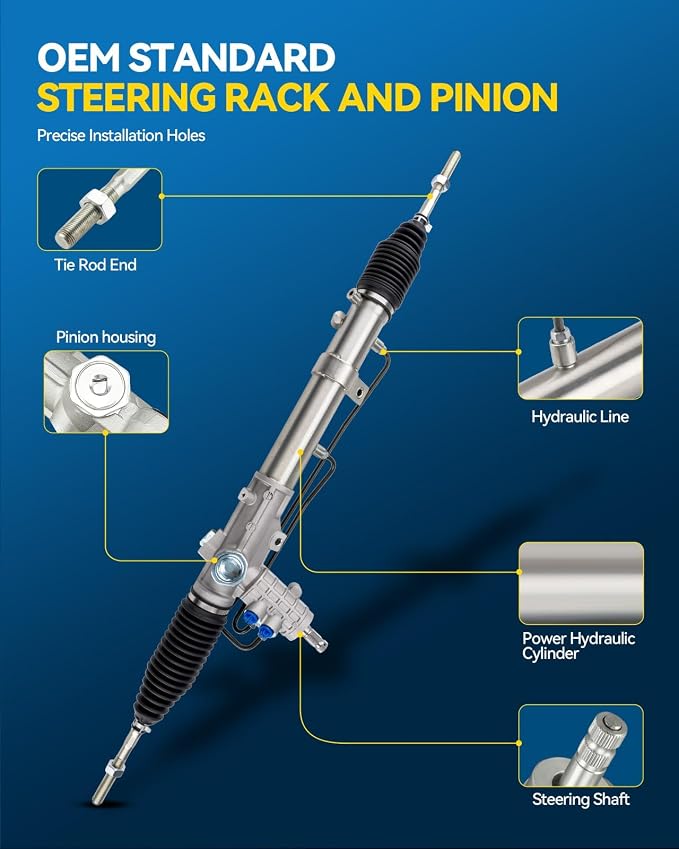 PHILTOP Power Steering Rack and Pinion Assembly Compatible with 2001-2005 325i, 2001-2006 330Ci, 2001-2006 325Ci, 2001-2006 M3, 2001-2005 330i, 1999-2000 323i Replace 26-2800, 262800, 32136757651