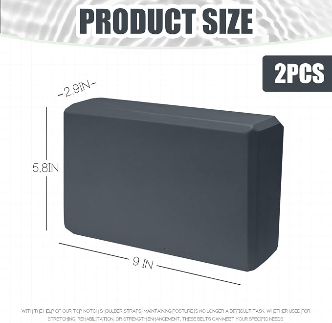 Septo 2 Pcs Yoga Blocks, 9x6x3 Inch Foam Blocks for Pilates | High density EVA foam Yoga Props lightweight non-slip surface for meditation stretching balance training