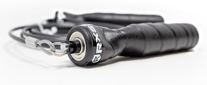 Rx Smart Gear Jump Rope - Black Ops Ergonomic Handles with Trans Black Cable Buff 3.4 | Jump Smart Weighted Speed Rope for Sports & Fitness, MMA, HIIT, Cardio Workout