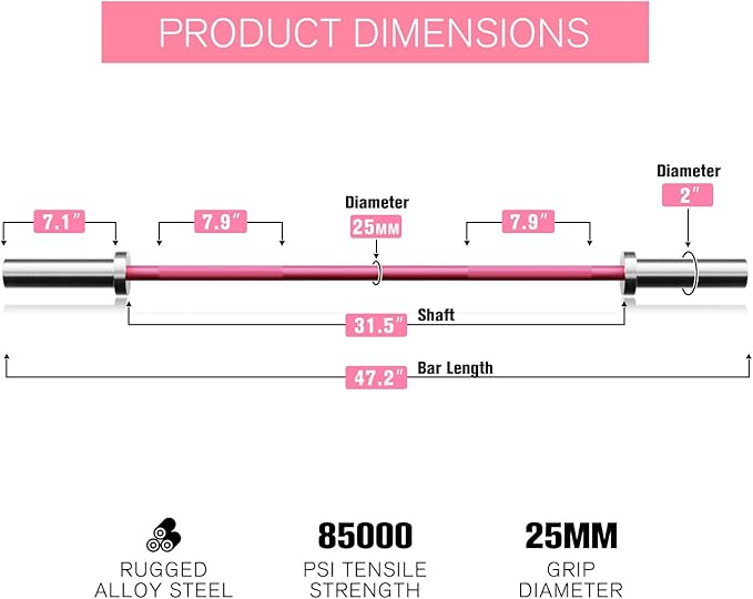 RITFIT Pink Olympic Bumper Plates with Steel Insert for Home Gym | High-Density Rubber with Low Bounce, 2-Inch Olympic Bore with Steel Insert, Pink Color for Strength Training