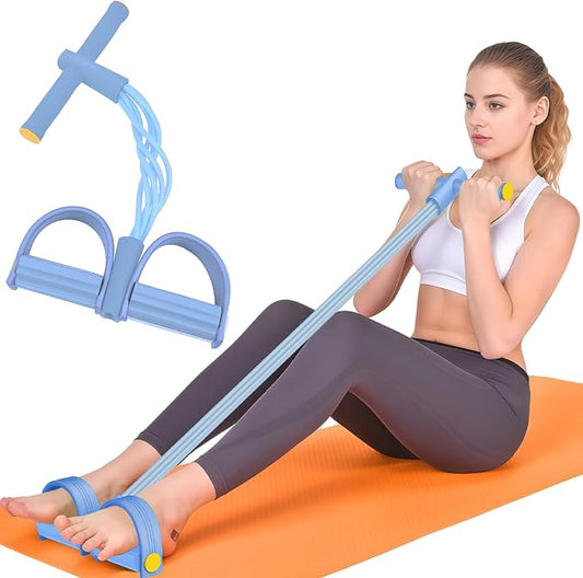 Resistance Bands with Handles, 6-Tube Elastic Pedal Resistance Band for Working Out, Durable Natural Rubber Exercise Bands, Multifunction Exercise Equipment for Abdomen, Waist, Arm, Leg Stretching