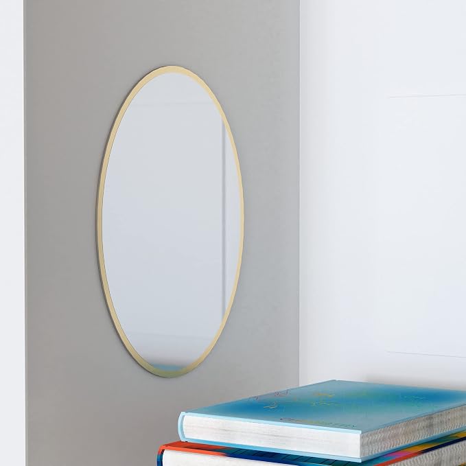U Brands Magnetic Gold Locker Mirror, 5.5” x 7”