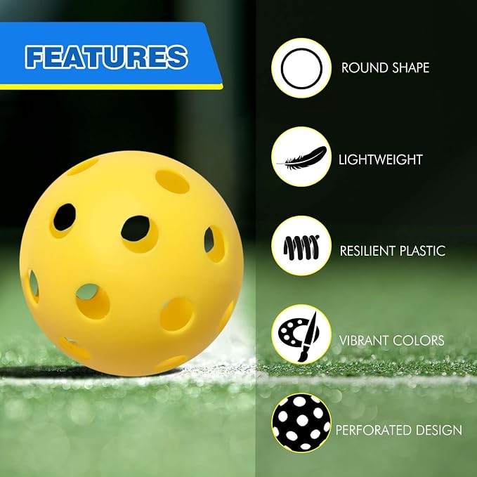 GSE Plastic Practice Baseballs, Hollow Airflow Softballs Training | 26-Holes Lightweight Balls, for Pitching, Batting, Catching for All Skill Levels, for Indoor & Outdoor Games, 2.75", 0.9 oz