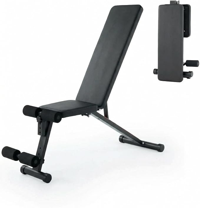 Adjustable Weight Bench, Foldable Flat Incline Decline Workout Bench & All-in-One Home Gym Training Station, Multi-Style & Weight Capacity Optional for Full Body Strength Training