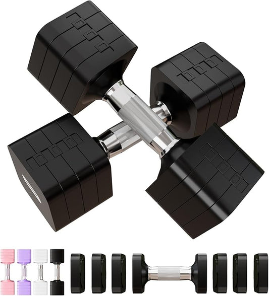 Adjustable Dumbbell Set for Women Men 7.5LB/10LB/15LB/20LB/25LB Each | Dumbbells Set of 2, Free Weight Set at Home Gym, Hand Weights with Locking/Metal Handle for Exercise Muscle Toning Rehab