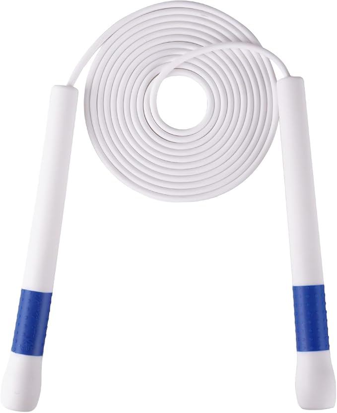 YUEDONG Ergonomic Jump Rope with Non-Slip Handle for Adults | Quick-adjust length, 7.7 in non-slip handle, PVC coated rope carry bag for HIIT speed double unders and endurance training