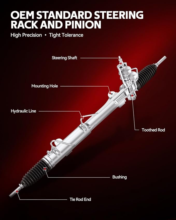 Torchbeam Power Steering Rack & Pinion Assembly Fit for 2007-2012 Caliber, 2007-2017 Patriot/Compass FWD, Hydraulic System Steering, Replaces OEM 22-383
