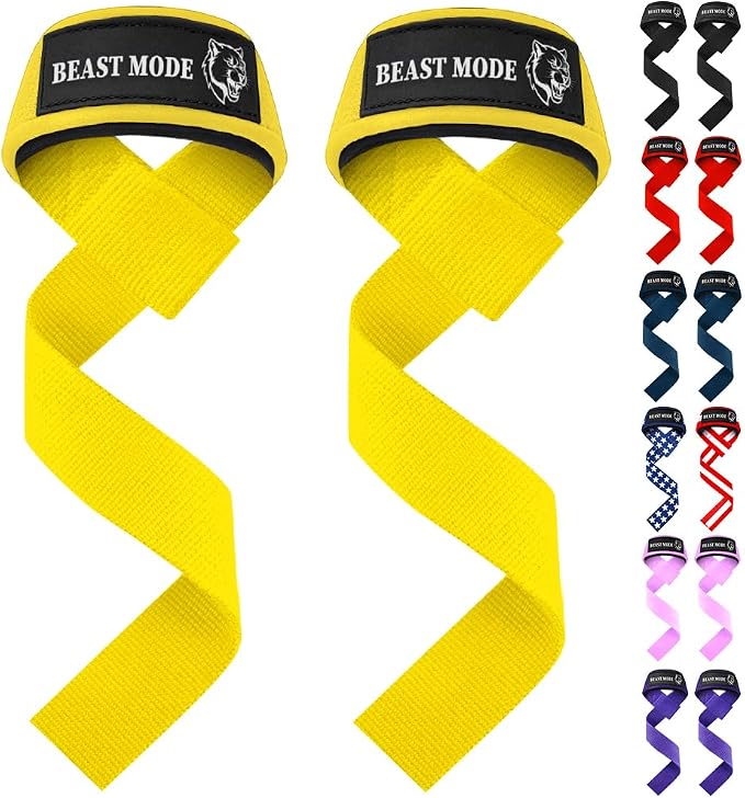 TECEUM Neoprene Padded Cotton Lifting Straps for Weightlifting, 1 Pair