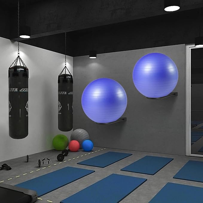 Medicine Ball Rack - Wall Mount Stability Ball Storage Rack(1 Black)