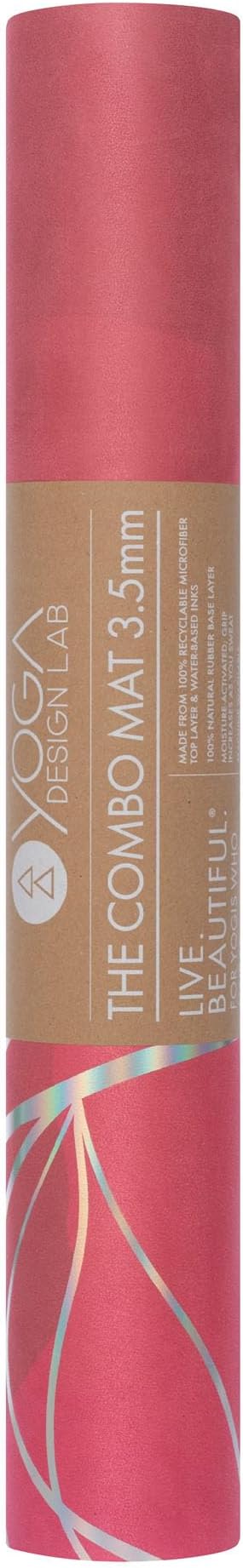 YOGA DESIGN LAB | The Combo Yoga Mat | 2-in-1 Mat+Towel | Eco Luxury | Ideal for Hot Yoga, Power, Bikram, Ashtanga, Sweat | Studio Quality | Includes Carrying Strap!