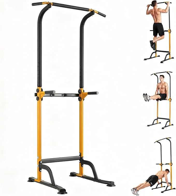 Pull Up Bar for Home Gym, Heavy Duty Dip Station with 330LBS Capacity, Multi-Function Pull Up & Dip Stand for Strength Training, Chin Ups Push Ups, 1.2mm Steel Tube