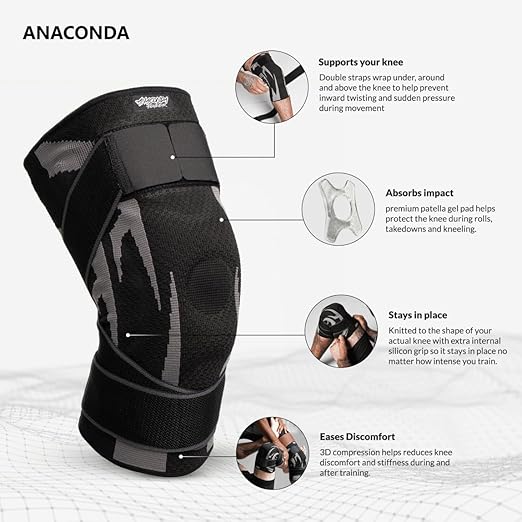 Anaconda Fightwear Stabilizer Knee Brace (Small) - Compression Support Sleeve with Spring Stabilizers for Shock Absorption & Joint Health - Fits Left or Right Leg - Ideal for Athletes - 2 Pack