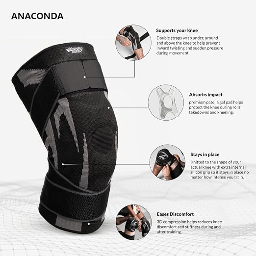 Anaconda Fightwear Stabilizer Knee Brace (X-Large) - Compression Support Sleeve with Spring Stabilizers for Shock Absorption & Joint Health - Fits Left or Right Leg - Ideal for Athletes - 2 Pack