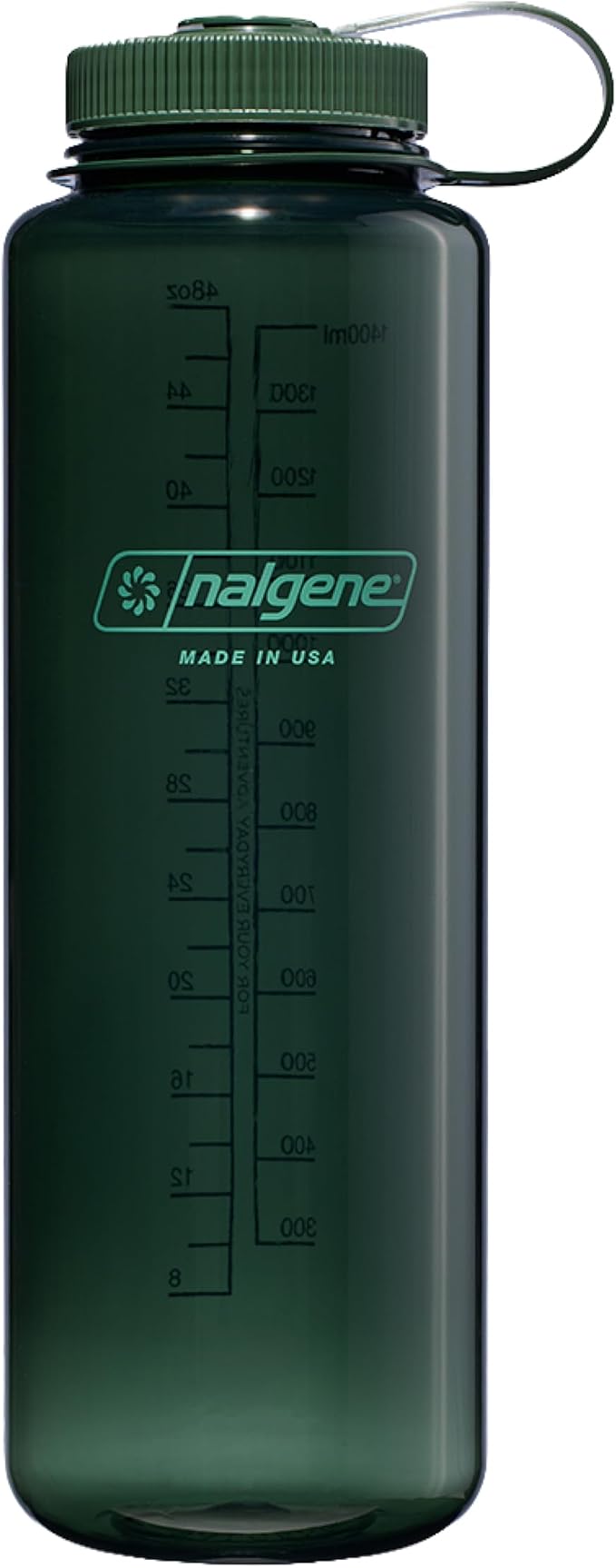 Nalgene 48 oz Wide Mouth Silo Water Bottle, Jade | BPA-Free, Durable & Lightweight, Leak Proof, Dishwasher Safe, Large Reusable Plastic Bottle for Hiking, Gym, Work & Travel