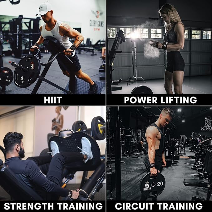Gym Workout Gloves for Women and Men | Silicone grip fingerless, open back vents, neoprene, non-slip, palm, thumb protection for cross training, pull ups, cycling