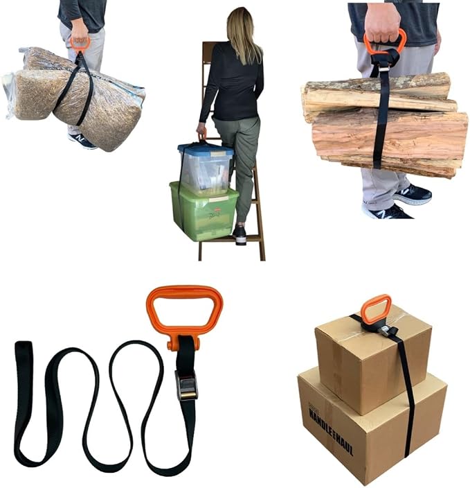 MULTUS Handle and Haul Moving Strap, 1 Handle - 1-Person Lift | 250 lb capacity, adjustable cam buckle; carries boxes, furniture, camping & hunting gear solo