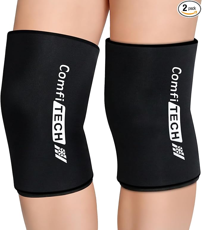 ComfiTECH Knee Ice Pack Wraps for Elbow & Calf, Gel Cold Compression, L, 2P | Flexible Ice Knee Brace for Elbow & Calf, Reusable Gel Cold Compression Sleeve for Soothing Meniscus Tear & ACL Discomfort