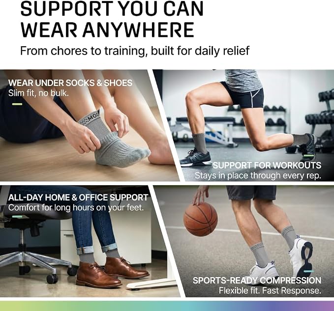 Modvel Foot & Ankle Brace Socks for Sprained Ankle Compression Sleeve - Foot Support for Women & Men - Tendonitis & Arthritis Ankle Brace Sports Running, Torn Ligaments & Women Stabilizing Ankle Wrap