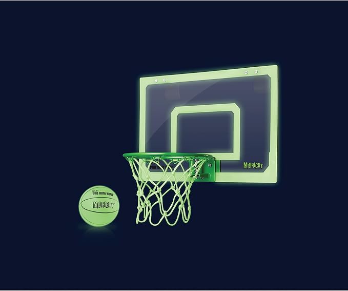 SKLZ Pro Mini Indoor Basketball Hoop with Ball, Over the Door, Shatter-Proof Backboard, Spring-Action Break-Away Steel Rim, Great for Home, Dorm Room, and Office