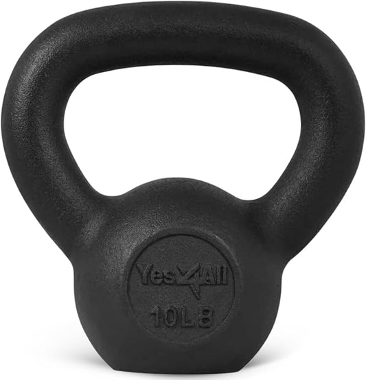 Yes4All Cast Iron Kettlebell, Strength Training Kettlebells 5-80 Lb (5,10,15,20,25,30,35,40,45,50,60,70,80 Lb) for Full Body Workout, Push up, Strength Training - Single & Kettlebell Set of 2 for Men