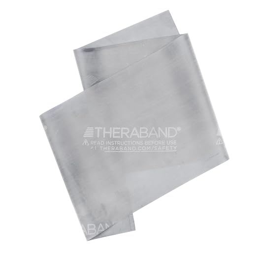 THERABAND Resistance Band, Exercise Workout, Physical Therapy, Silver, 6 Ft | THERABAND elastic resistance band for exercise, strength training, physical therapy and at-home workouts