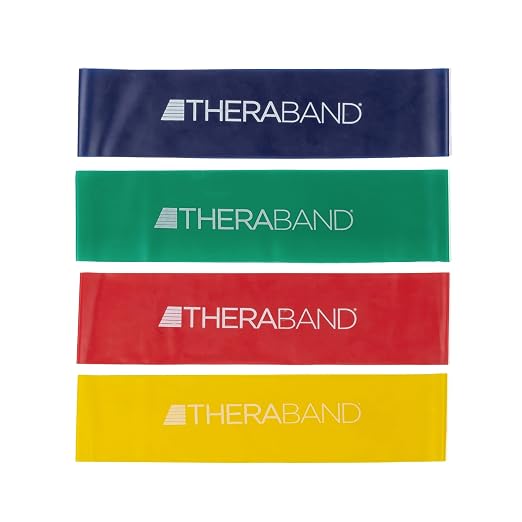 THERABAND Resistance Band Loop Set, 12", Exercise, Workout, Therapy | Resistance band for exercise, physical therapy and stretching, with progressive color-coded levels