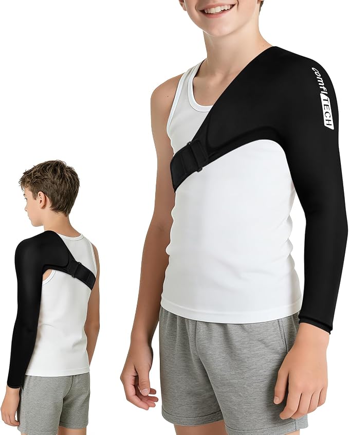 ComfiTECH Youth Shoulder Arm Ice Pack Wrap for Pitchers, Ice Arm Sleeve, S | Flexible Shoulder Ice Brace for Arm & Elbow, Cold Gel Application for Volleyball Player, Athlete & Throwing Recovery