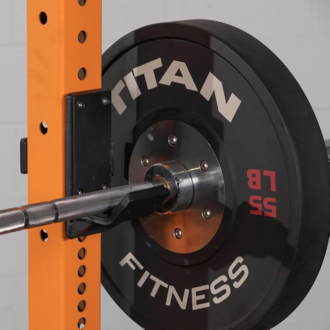 Titan Fitness X-3 Series 80" Orange Bolt-Down Power Rack, 36" Depth, Rackable 1650 LB Cage, 1.25" and 2" Pull Up Bars, Standard J-Hooks, Weight Plate Holders, Weightlifting and Strength Training