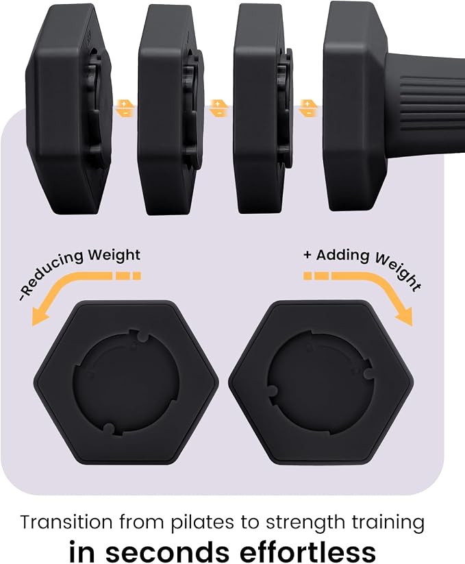 Adjustable Dumbbells Set, 4 in 1 Hand Weights Set for Women Men 10 LB/ 12 LB Dumbbell Pair Each 2lbs 3lbs 4lbs 5lbs Weights Dumbbells Set with TPU Soft Rubber Handle for Home Gym Exercise Fitness