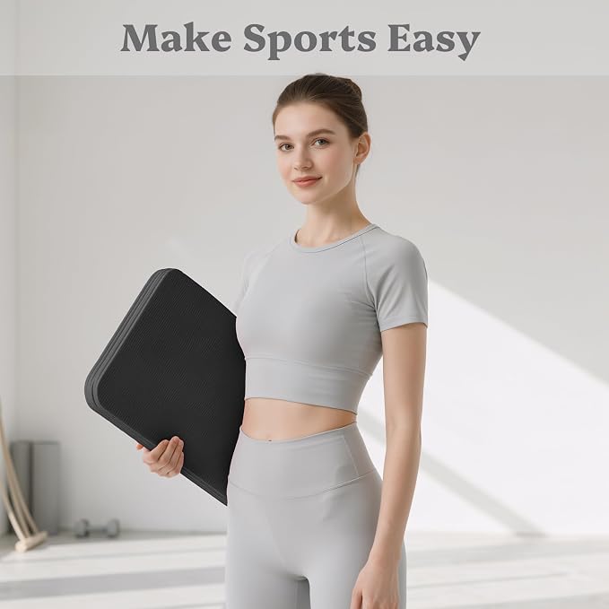 Foldable Yoga Mat Non Slip, Pilates Fitness Mats, 72" x 24" Extra Width ＆ Thick, Anti-Tear Exercise Mat with Carrying Strap and Bag, Workout Mats for Stretching,Yoga Studio,Gym or Home Workouts