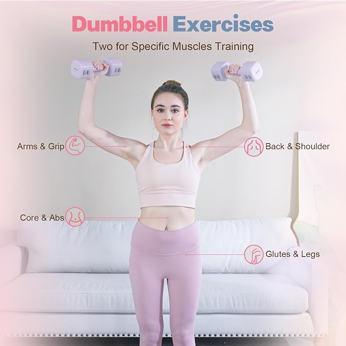 kisnbld Adjustable Dumbbell Set, 2-in-1 Dumbbells & Kettlebell,Hand Weights | 2.2-5.5lb Each Free Weights for Women Beginners with Fast Adjustment,Weights Set for Home Gym & Outdoor Exercise Training