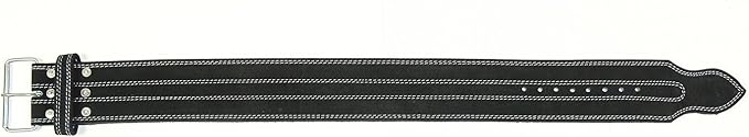 Leather Weight Lifting Belt For Powerlifting & Exercise Belt (4" Wide & 10MM Thick, Single Prong, Large)