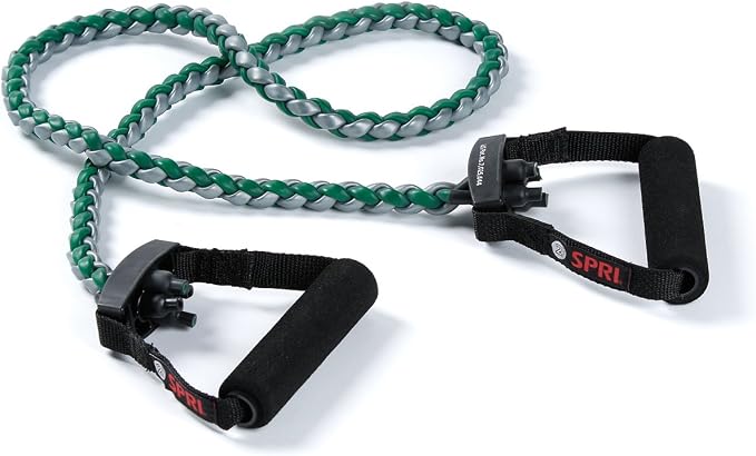 SPRI Braided Xertube Resistance Band | Premium Braided Construction | Comfort Grip Handles | Home Gym Strength Training | Men & Women