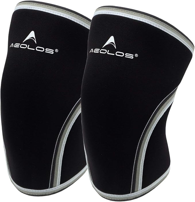 Knee Sleeves (1 Pair)，7mm Compression Knee Braces for Heavy-Lifting,Squats,Gym and Other Sports (Large, Black)