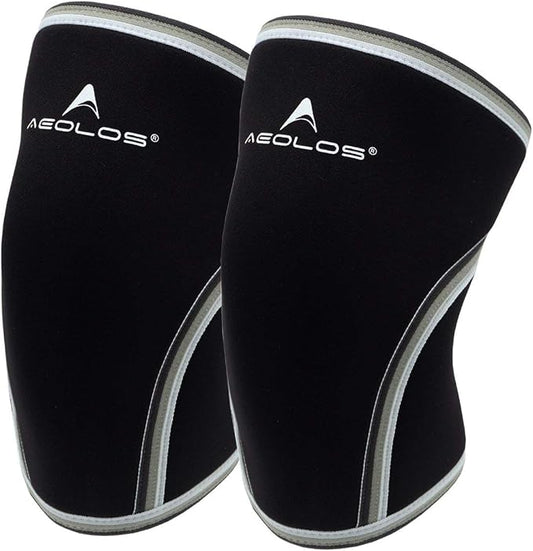 Knee Sleeves (1 Pair)，7mm Compression Knee Braces for Heavy-Lifting,Squats,Gym and Other Sports (Large, Black)