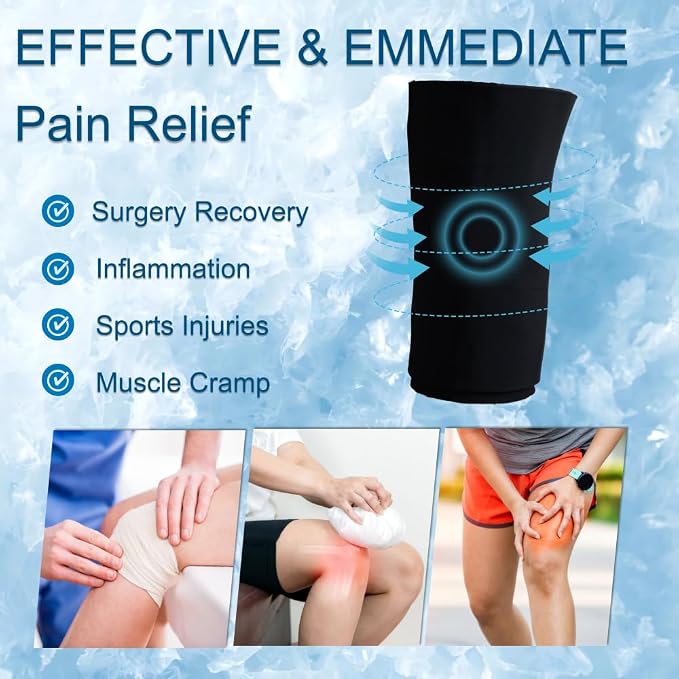 King Mills Plus Size Knee Ice Wrap for Women and Men.3XL | Extra Large Freeze Sleeve for Knee Replacement Recovery, Bursitis Relief, Arthritis, ACL & Meniscus Tear Relief