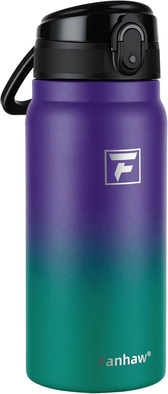 Fanhaw 20 Oz Insulated Stainless Steel Water Bottle with Chug Lid – Wide Mouth, Leak-Proof, BPA-Free – Ideal for Kids, Adults, Sports, Gym, and Outdoor Use (Purple Green)