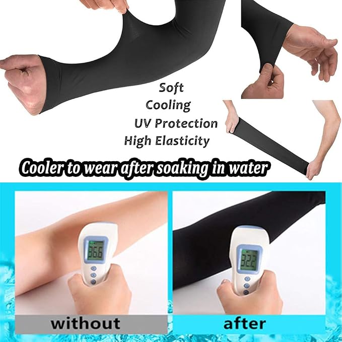 YQXCC Arm Sleeves Cooling UV Sun Protection Sport Compression for Men Women | UPF50, Tattoo Coverage, Lightweight, Breathable, Seamless Cover Arms, Daily Wear, Outdoor Work, Basketball Baseball Golf