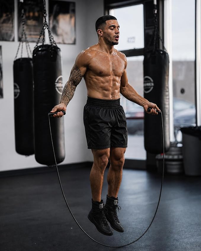 Damage Fight Gear Boxer Speed Rope, Lightweight PVC Skipping,Jumping Rope, Non-Slip PVC Plastic Handles and Matte Coated Tangle-Free Jump Rope for Boxing, MMA, Martial Arts