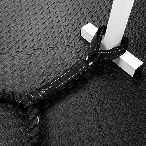 Battle Rope Anchor Strap Kit | Heavy Duty Reinforced Nylon | Easy and Fast Setup | Stops Rope Damage | Stainless Steel Carabiner | Includes Exercise Guide |