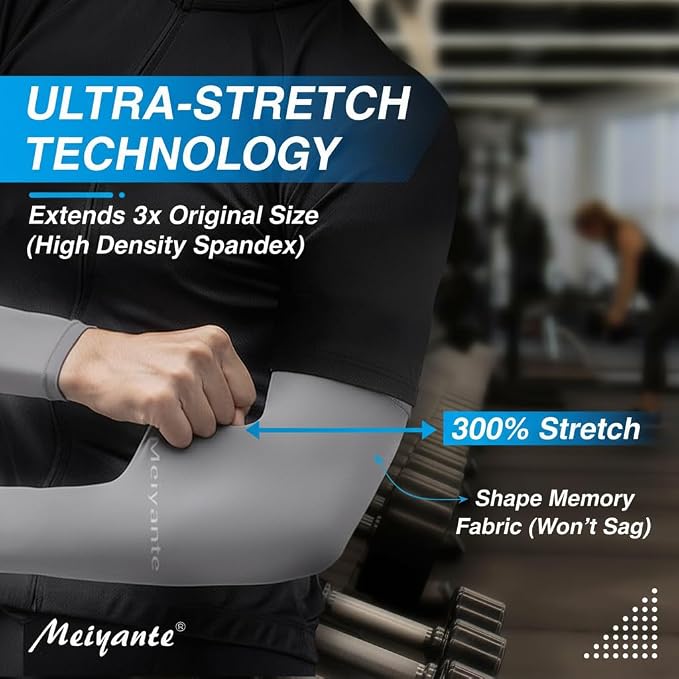Cooling Arm Sleeves for Men & Women, UPF 50+ UV Protection | Wrist-length UPF 50+ arm sleeves for work, driving, gardening and sports; 88% nylon/12% spandex; 1 pair.