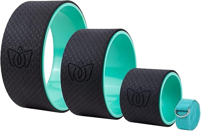 Florensi Yoga Wheel 3-Pack Back Roller & Stretcher for Pain Relief | Three wheel set includes different sizes to support stretching, back mobility, yoga poses, and muscle recovery