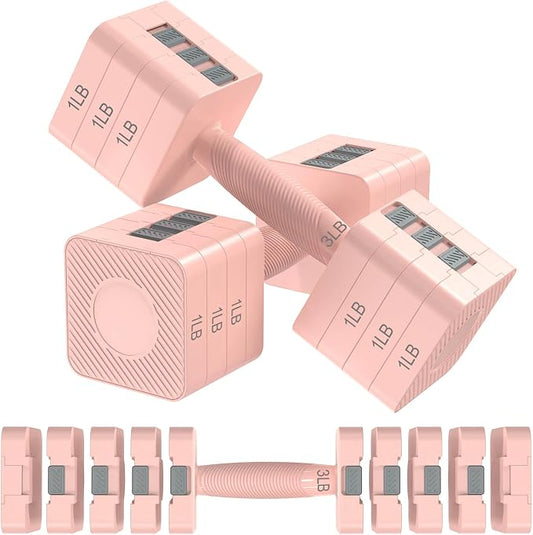 Hezeyferg Adjustable Dumbbells Set for Women/Men Home Gym | 18LBS 22LBS Adjustable Weight Dumbbells, Hand Weights Sets with Mutilple Levels, Full Body Workout