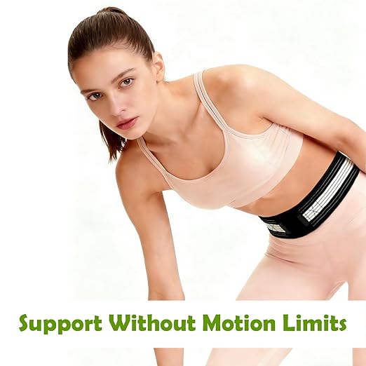 Lightweight Back Brace for Women Men, Pain Relieving Narrow Lumbar Support | Adjutable Dual Compression Support Belt Alleviates Pain in Lower Back Leg Pelvis Hip Spine Sciatica/Good for Work&Excercise