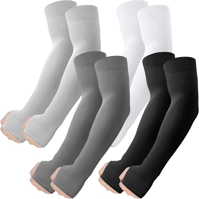 ROXUN Arm Sleeves with Thumb Hole, Cooling UV Sun Protection for Men/Women | High‑elastic fabric,compression tattoo cover up for men/women,great for outdoor activities