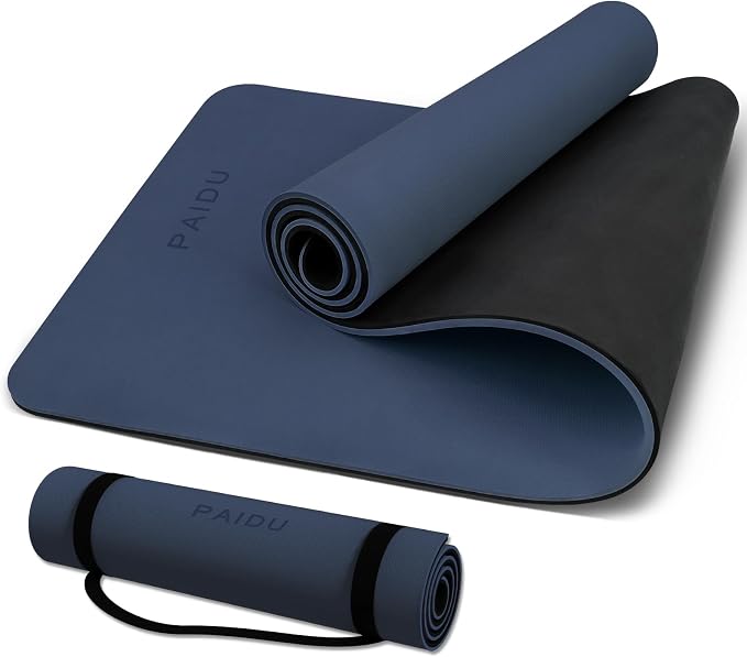 PAIDU POE Yoga Mat （10mm）Extra Thick Fitness Mat 72"x24" with Carry Strap | Non-slip, tear-resistant and suitable for all ages, perfect for yoga, Pilates, home gym and full-body workouts.